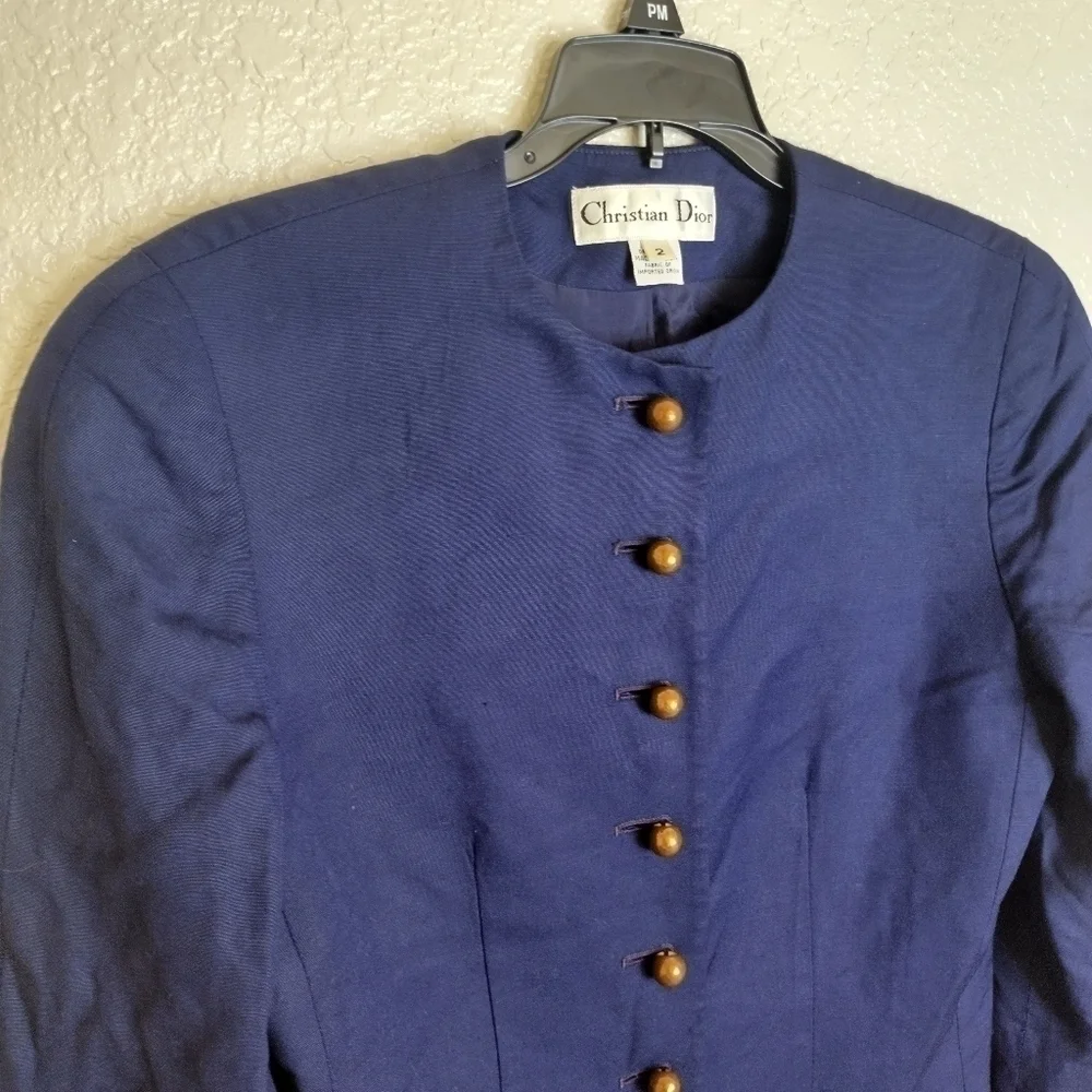 Christian Dior vintage military button down long sleeve blazer sz 2